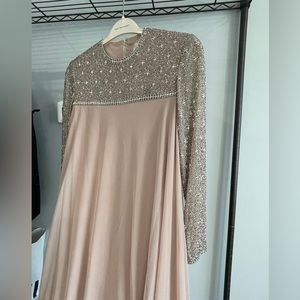 Stunning beaded vintage 50/60s blush pink gown Victoria Royal Ltd